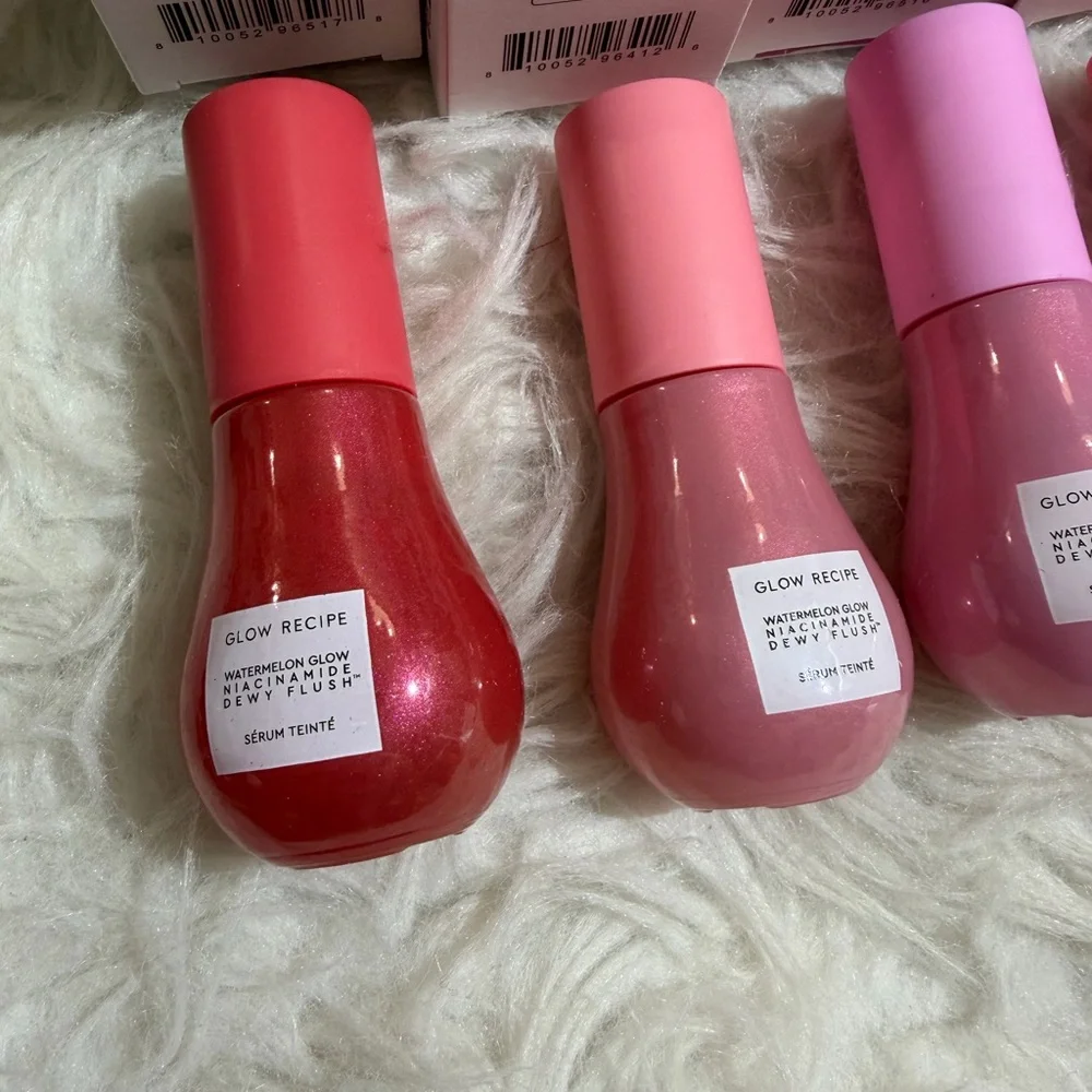 NEW Glow Recipe Dewy Flush Blush Set Cherry, Watermelon, Dragon Fruit